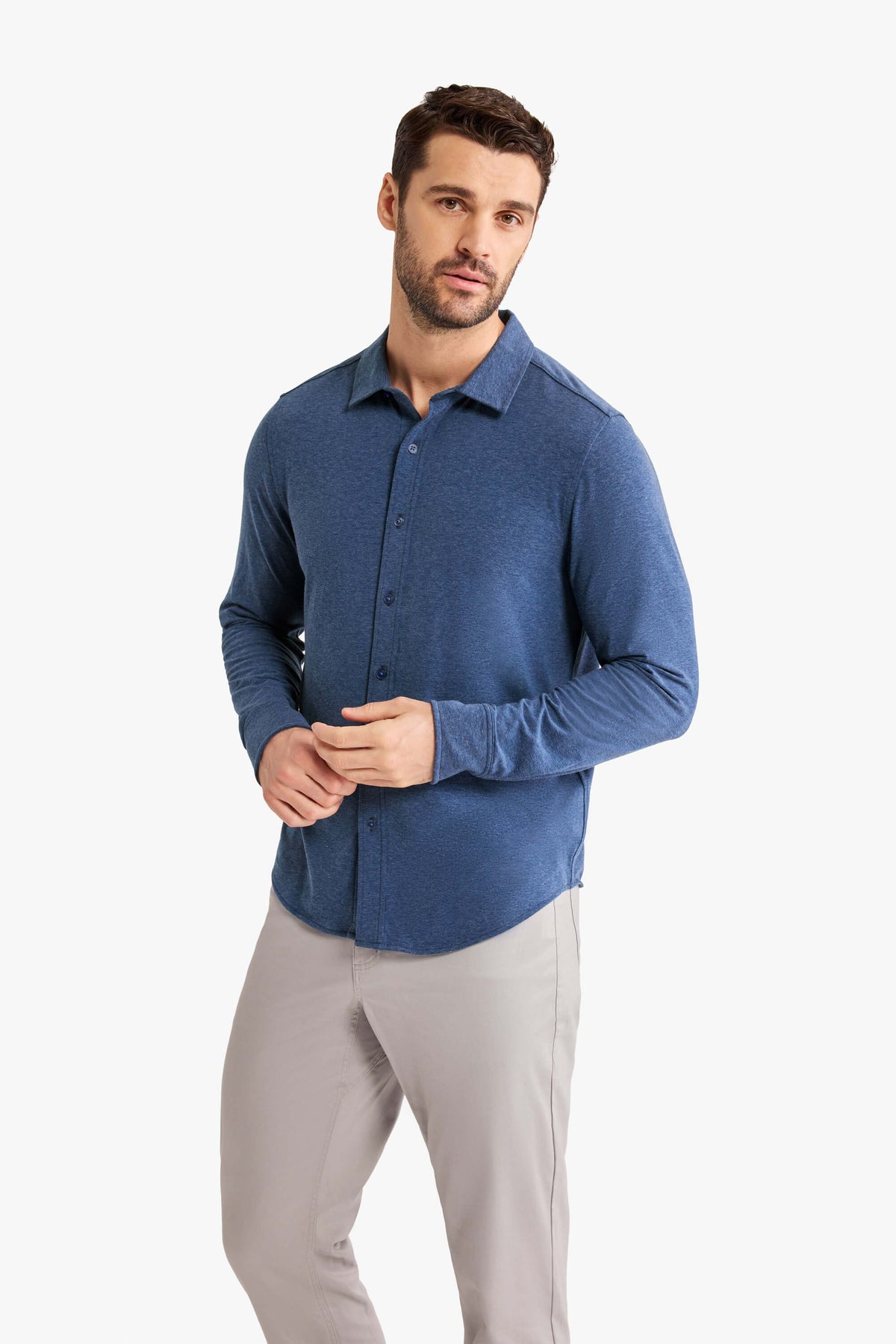 Norwood Long Sleeve Button Up | Navy