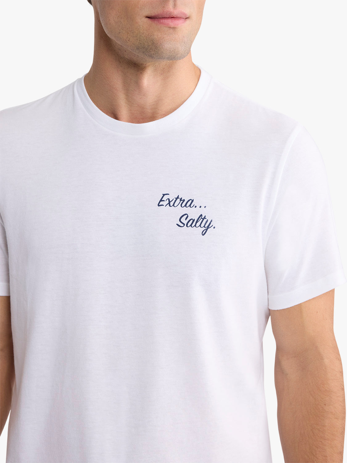 White graphic tee with 