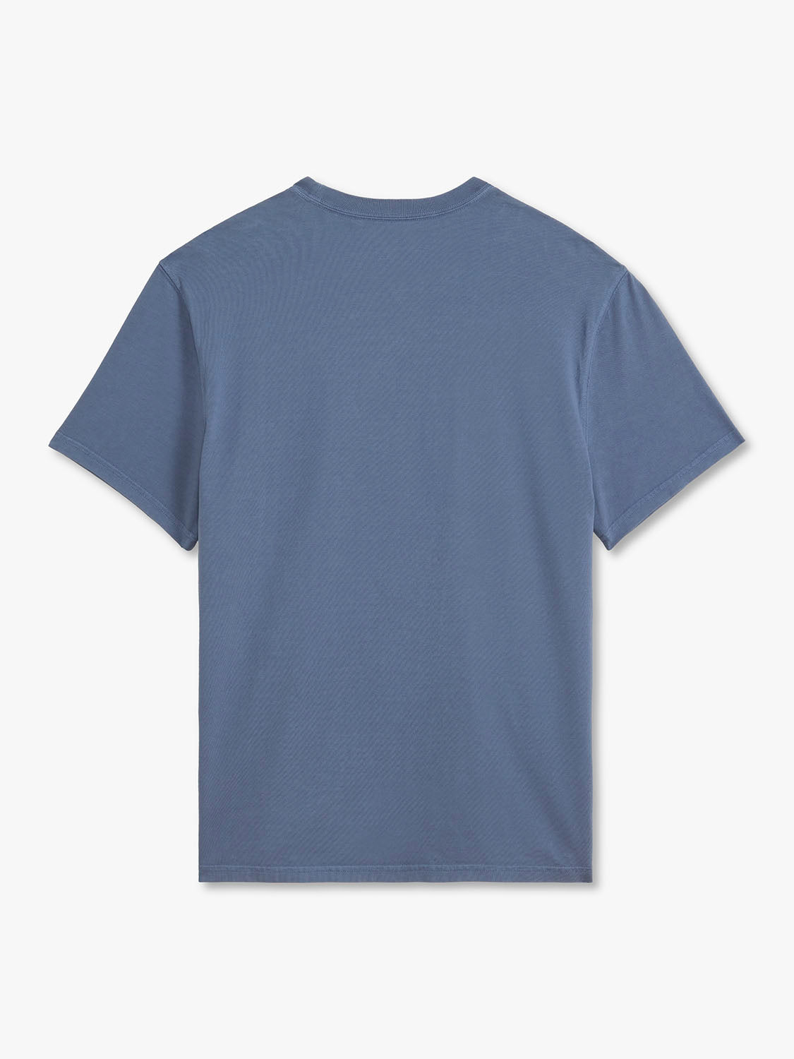 Navy blue short-sleeve graphic tee displayed flat against a neutral background showing front view.