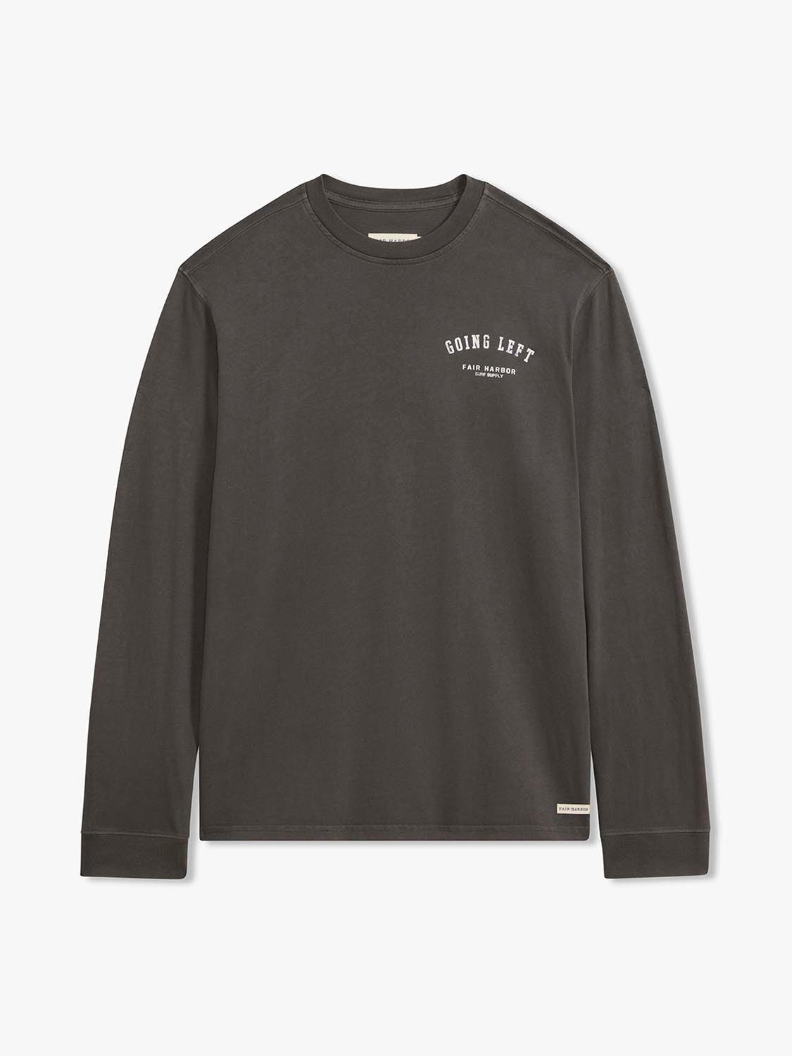 Charcoal long-sleeve tee with white 