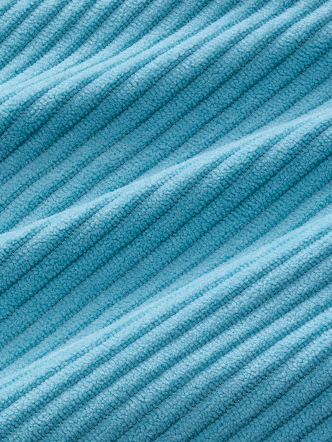 Bay blue corduroy fabric with diagonal ribbed texture and vertical striping pattern.